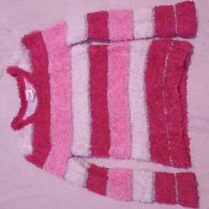 Pink, red, white Justice sweater